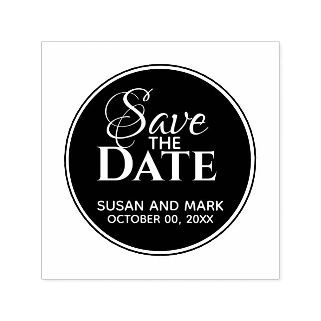 Save the Date elegante Typografie-Minimalschrift Permastempel (Design)