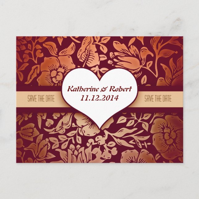 Save the Date elegante Vintage Postkarten (Vorderseite)