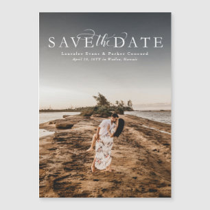 Save the Date eleganter vertikaler Foto-Magnet Magnetkarte