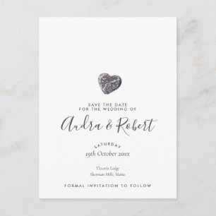 Save the Date Elegantes Chic Niedliches Kieselherz Postkarte