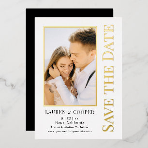 Save the Date Elegantes HochzeitGold Folieneinladung