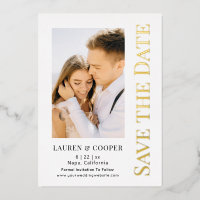 Save the Date Elegantes HochzeitGold