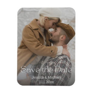 Save the Date, elegantes Kalligraphiepaar Foto Magnet