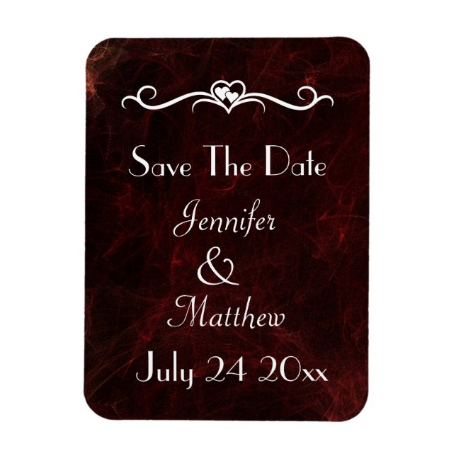 Save the Date Elegantes Rauchen und Feuer Abstrakt Magnet (Vertikal)