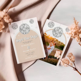 Save the Date Elegantes Retro Disco Groove Foto Einladung