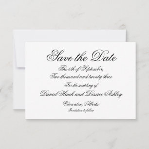 Save the Date Elegantes Skript - Formale Aufnahme Mitteilungskarte