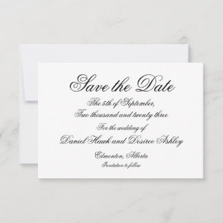Save the Date Elegantes Skript - Formale Aufnahme Mitteilungskarte