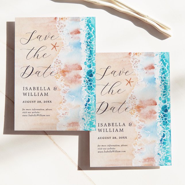 Save the Date Elegantes Strandbild (Von Creator hochgeladen)