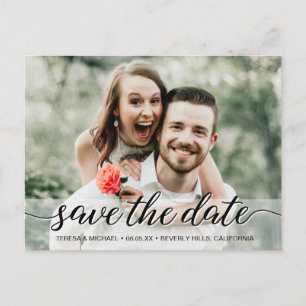 Save the Date elegantes Verlobung-Foto Postkarte