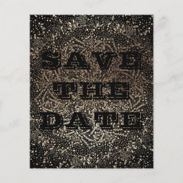 Save the Date Embossed Black Gold Budget Flyer