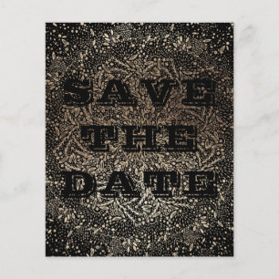 Save the Date Embossed Black Gold Budget Flyer