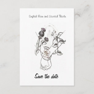 Save the Date Englisch Rose und Scottish Thistle