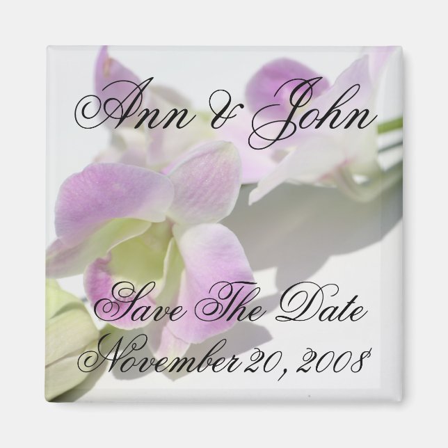 Save the Date erste Namen Orchid Magnet (Vorne)