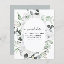 Save the Date Eucalyptus White Floral