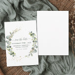 Save the Date Eukalyptus Greenery Succulent<br><div class="desc">Eukalyptus Greenery Sukkulente Botanische Frühjahrskarte Hochzeit Save the Date Karte auf weißem Hintergrund - beinhaltet eine wunderschöne und elegante Schrift-Typografie mit modernen botanischen Blätter und Grün für die besondere Hochzeitstagsfeier.</div>