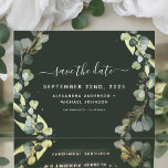 Save the Date Eukalyptus Greenery Succulent Ankündigungspostkarte<br><div class="desc">Eukalyptus Greenery Sukkulente Botanische Frühjahrskarte Hochzeit Save the Date Karte auf weißem Hintergrund - beinhaltet eine wunderschöne und elegante Schrift-Typografie mit modernen botanischen Blätter und Grün für die besondere Hochzeitstagsfeier.</div>