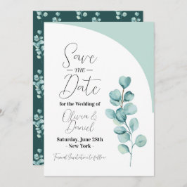 Save the Date Eukalyptus Wedding Blätter Spring
