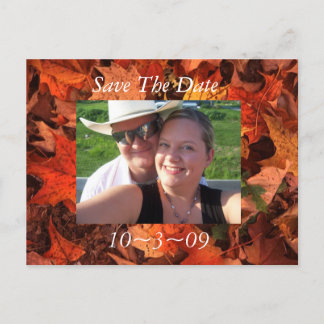 Save the Date fallen Ankündigungspostkarte