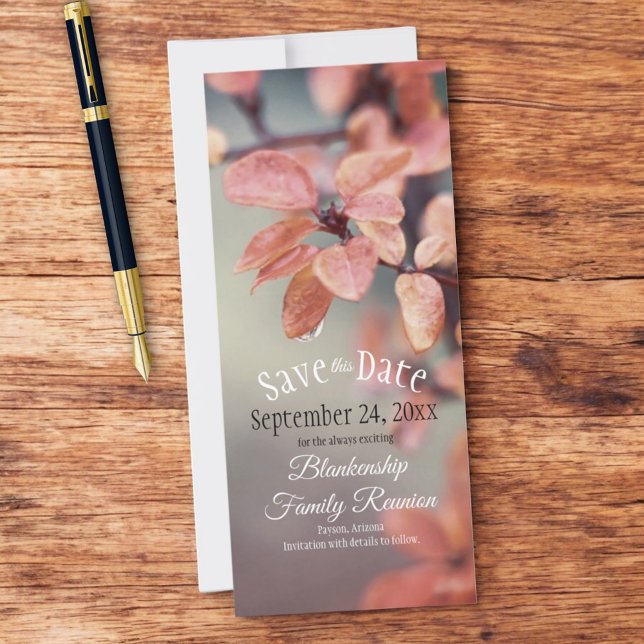 Save the Date Familie Wiedersehen Autumn Leaves Bo (flat card save the date front)