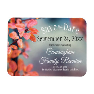 Save the Date Familie Wiedersehen Autumn Leaves Bo Magnet