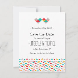 Save the Date farbenfrohe geometrische Dreieckshär