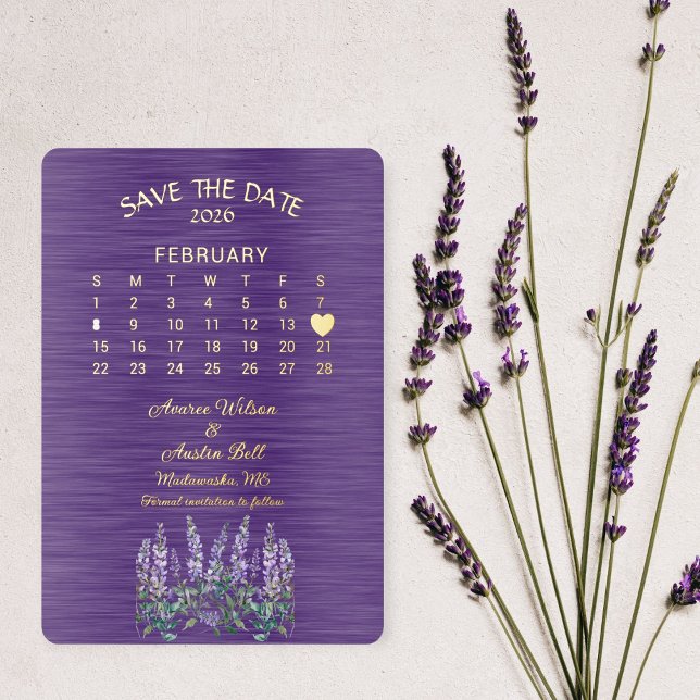 Save the Date Februar 2026 Hochzeit Folieneinladung (Von Creator hochgeladen)