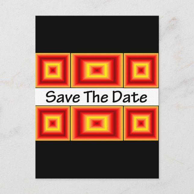 Save the Date Fire Orange Ankündigungspostkarte (Vorderseite)