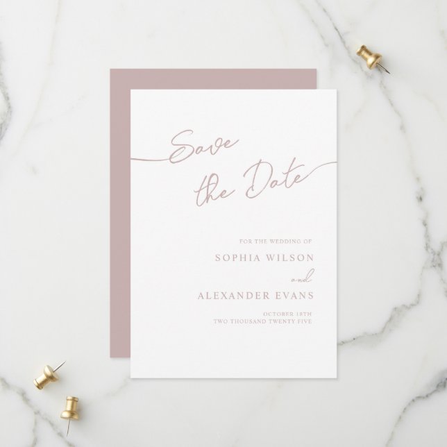 Save the Date Flachkarte für eine Boho Chic Hochze (Vorderseite/Rückseite Beispiel)