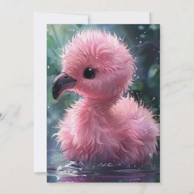 Save the Date Flamingo Card (Vorderseite)