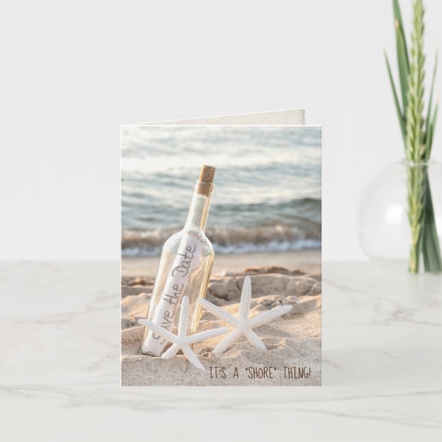 Save the Date Flaschenpost Karte (Vorderseite)