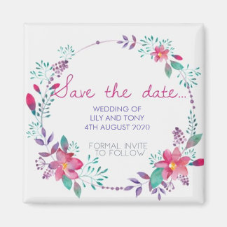 Save the Date Floral Magnet