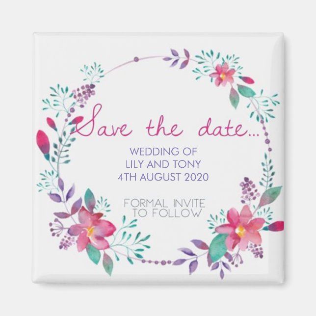 Save the Date Floral Magnet (Vorne)