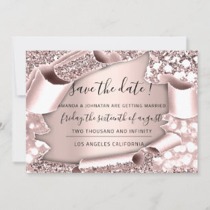 Save the Date Florals Rose 3D Royal Frame