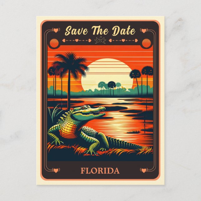 Save The Date | Florida Einladung Postkarte (Vorderseite)