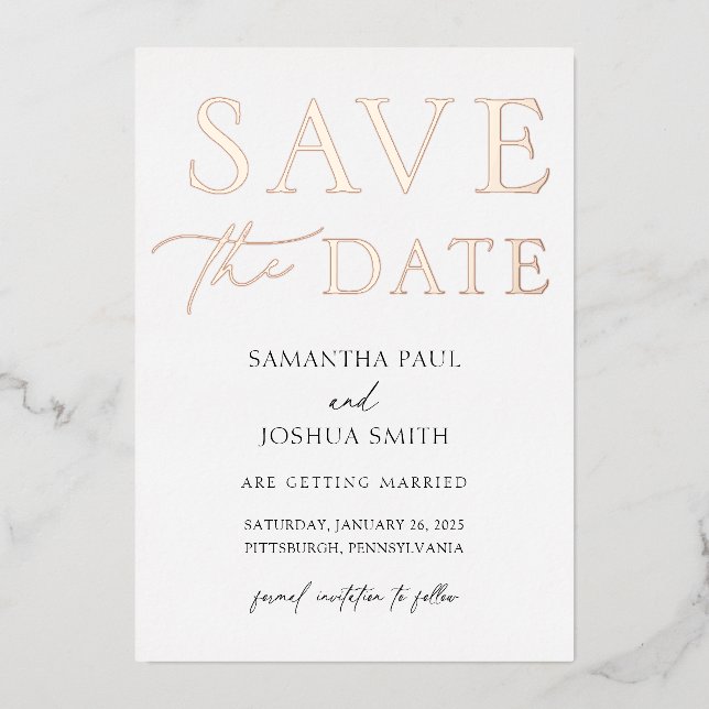 Save the Date Foil Einladung (Vorderseite)