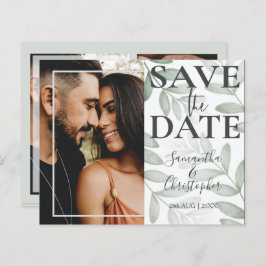 Save the Date Foliage Green Foto Hochzeit