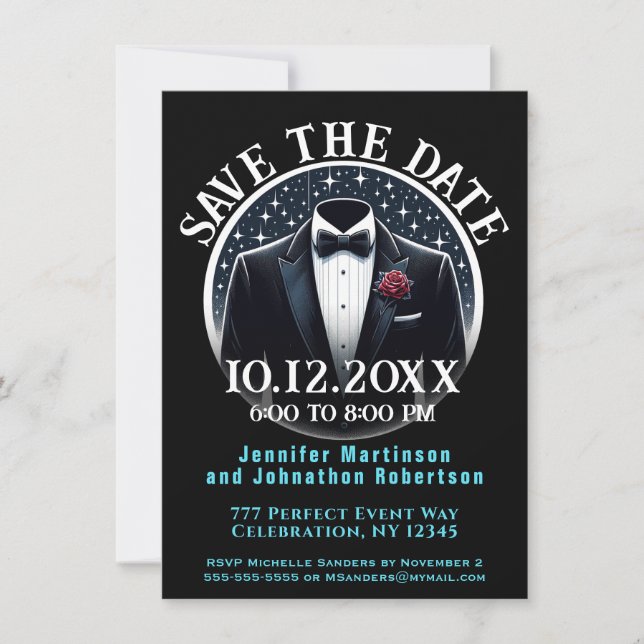 Save The Date | Formell | Einladung Tuxedo (Vorderseite)