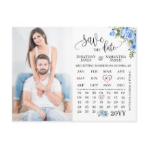 Save the Date Foto Blaue Hochzeit