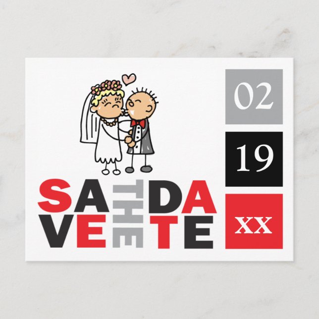 Save the Date Foto Card Hochzeiten Briom Groom Kis Ankündigungspostkarte (Vorderseite)