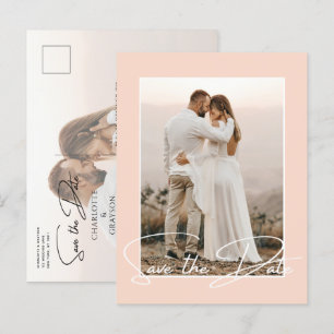 Save the Date Foto Chic Stilvolle Hochzeitsankündi Ankündigungspostkarte