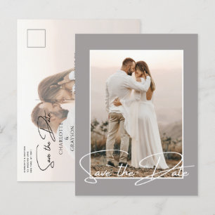 Save the Date Foto Chic Stilvolle Hochzeitsankündi Ankündigungspostkarte
