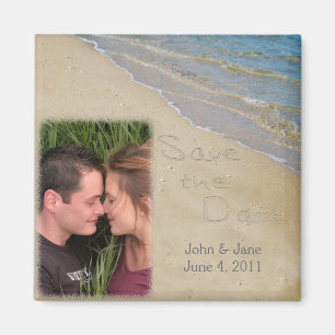 Save the Date - Foto für Sand und Wasser Magnet