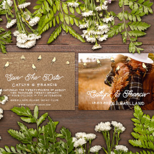 Save the Date Foto Gold Kraft Black Birds Digital Einladung