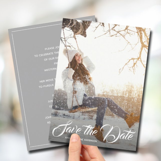 Save the Date-Foto-Graduierungspartei Einladung (Von Creator hochgeladen)