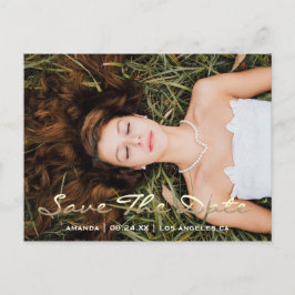 Save the Date Foto Gray 16. 15. Brautparty Postkarte