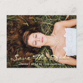 Save the Date Foto Gray 16. 15. Brautparty Postkarte