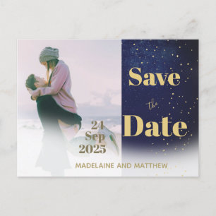 Save the Date Foto Hochzeit Moderner Abend Ankündigungspostkarte