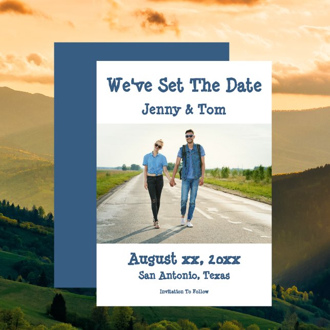 Save the Date Foto Hochzeitsankündigung Lässig (Save The Date Photo Wedding Announcement Casual)