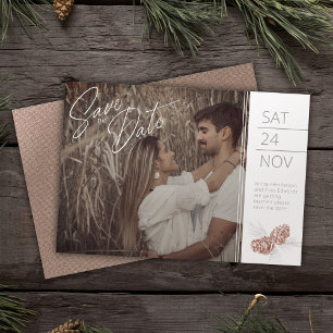 Save the Date-Foto-Kiefernkegelkunst Date