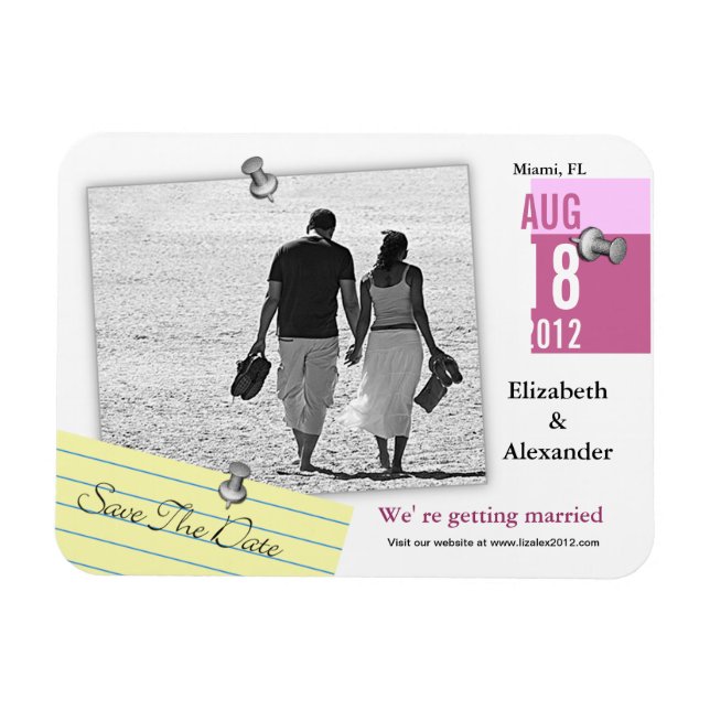Save the Date Foto-Magnet-Hinweis-Button hinzufüge Magnet (Horizontal)